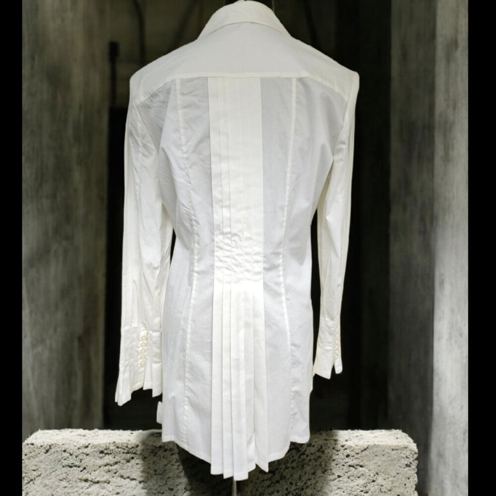 Fashionable Pleated Elegant White Shirt- NWT- Size 6